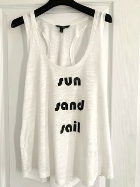 White Tank Top - Sun Sand Sail